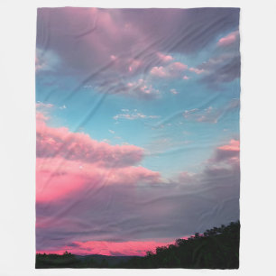 Pastel-coloured sky fleece blanket
