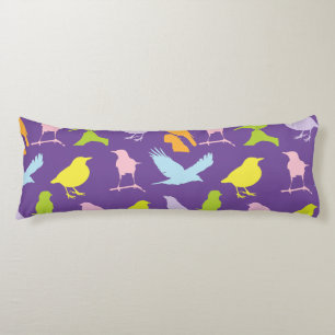 Pastel Coloured Variety of Birds Pattern Body Pillow