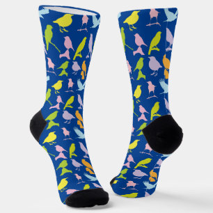 Pastel Coloured Variety of Birds Pattern Socks