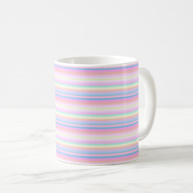 Pastel colourful cute palette stripes Mug (Front Right)