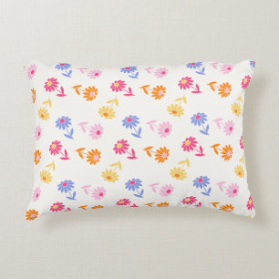 Pastel Colourful Flowers Seamless Pattern  Accent Pillow