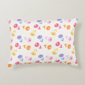 Pastel Colourful Flowers Seamless Pattern  Accent Pillow
