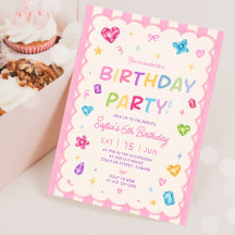 Pastel Colourful Gem Birthday Party