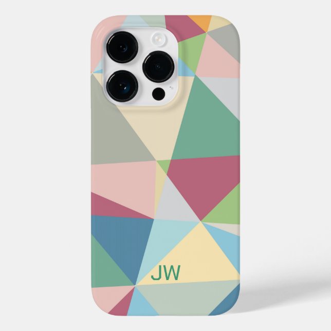 Pastel Colourful Modern Abstract Geometric Pattern Case-Mate iPhone Case (Back)
