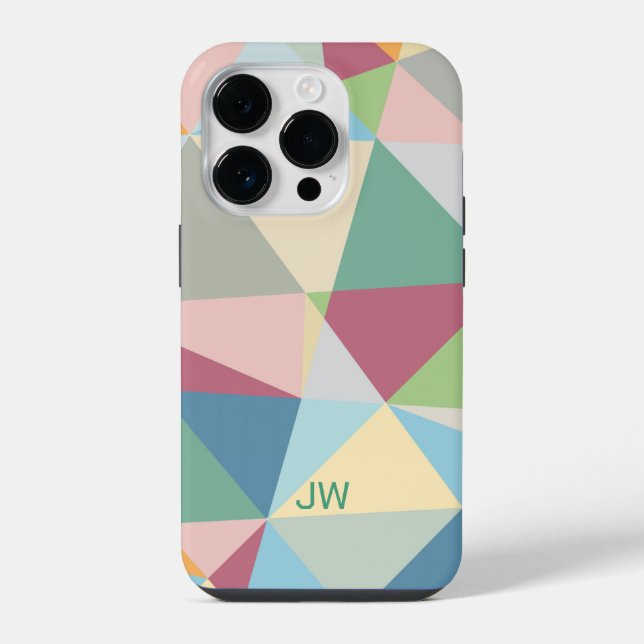 Pastel Colourful Modern Abstract Geometric Pattern iPhone Case (Back)