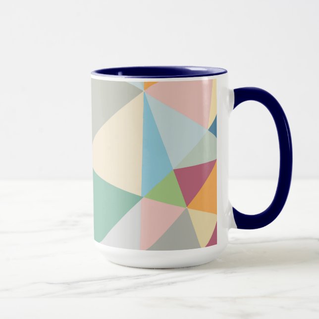 Pastel Colourful Modern Abstract Geometric Pattern Mug (Right)