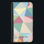 Pastel Colourful Modern Abstract Geometric Pattern Samsung Galaxy S5 Wallet Case<br><div class="desc">Elegant pastel colourful modern geometric pattern with customizable monogram. If you need any help customizing any of my designs,  contact ArtOnWear designer. Free text formatting with live help available by request.</div>