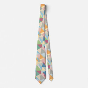 Pastel Colourful Modern Abstract Geometric Pattern Tie