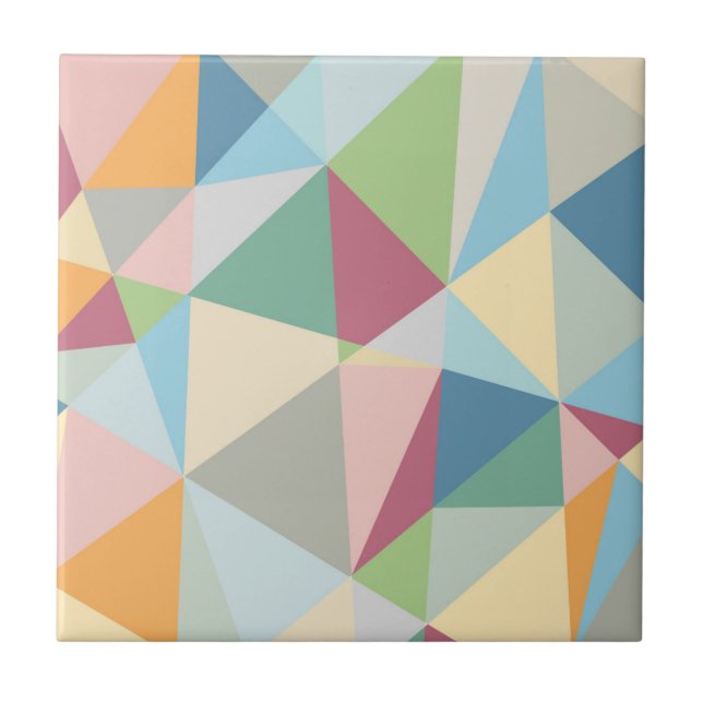 Pastel Colourful Modern Abstract Geometric Pattern Tile (Front)