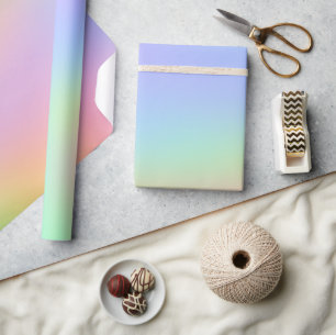 Pastel Colourful Ombre Birthday Party Wrapping Paper