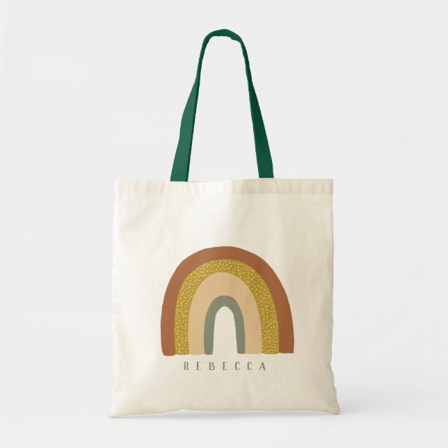 Pastel Colourful Rainbow Customized  Tote Bag (Front)