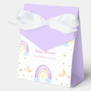 Pastel Colourful Rainbow Moon Star Baby Shower  Favor Box