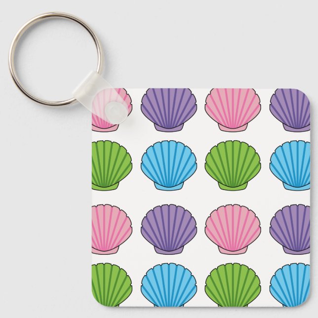 Pastel Colourful Seashell Pack Keychain (Front)