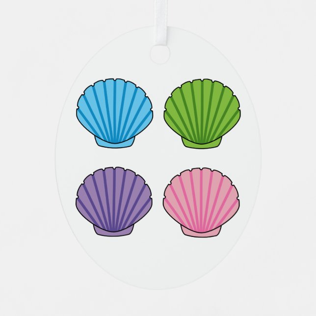 Pastel Colourful Seashell Pack Metal Ornament (Front)