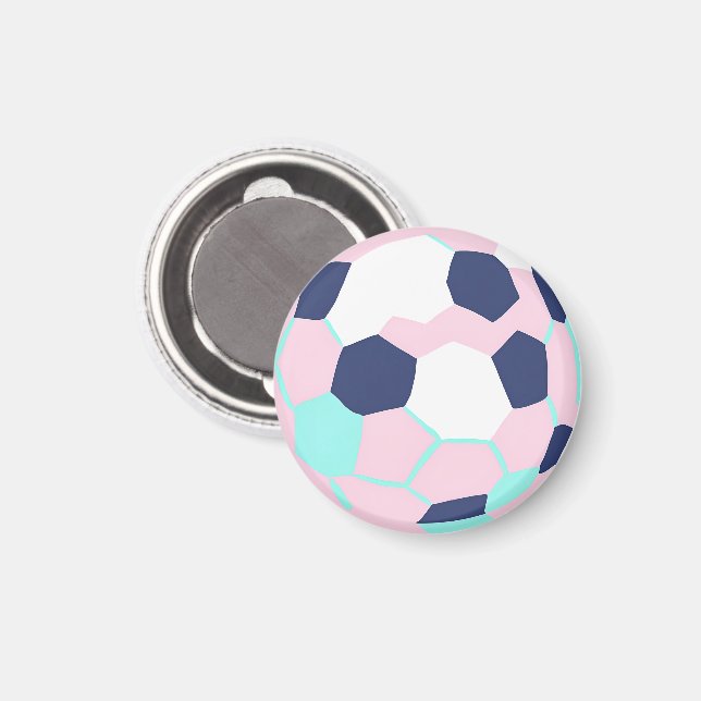 Pastel Colourful Soccerball Magnet (Front/Back)