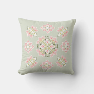 Pastel Colourful Tracery Ornament Throw Pillow