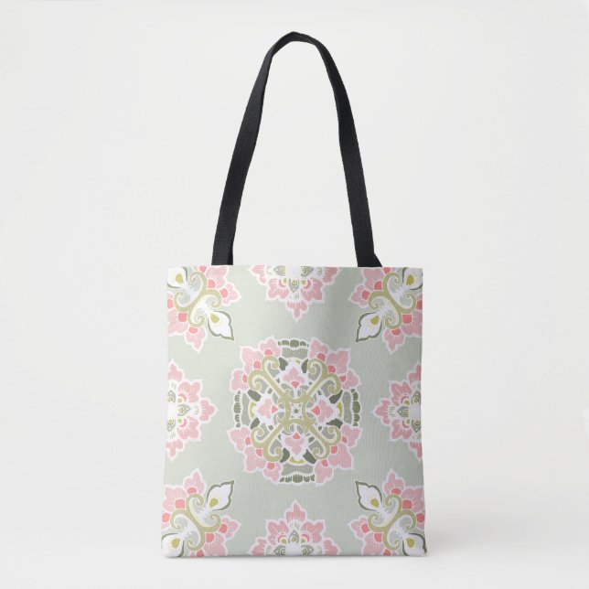 Pastel Colourful Tracery Ornament Tote Bag (Front)