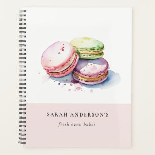 Pastel Colourful Watercolor French Macarons Bakery Planner