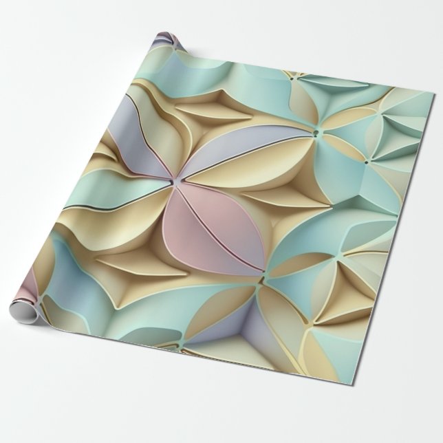 Pastel colours 3D effect pattern Wrapping Paper (Unrolled)