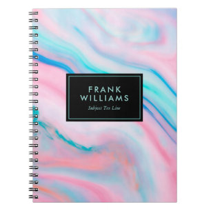 Pastel colours abstract agate stone notebook