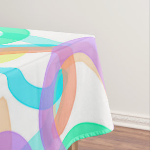 Pastel Colours Abstract Art Pink Turquoise Yellow Tablecloth