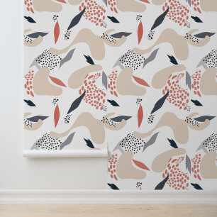 Pastel Colours Abstract Flowers Pattern Wallpaper