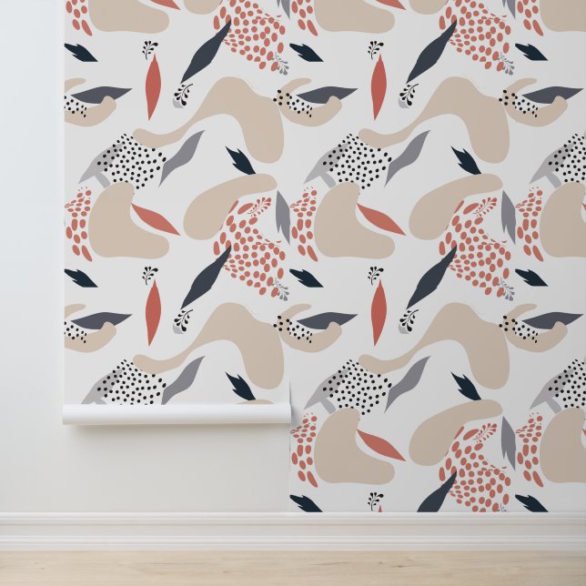 Pastel Colours Abstract Flowers Pattern Wallpaper (Application)