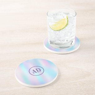 Pastel Colours Abstract Iridescent Background Coaster