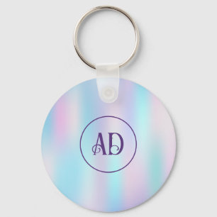 Pastel Colours Abstract Iridescent Background Keychain
