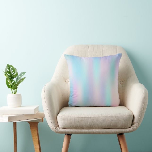 Pastel Colours Abstract Iridescent Background Throw Pillow (Chair)