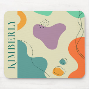 Pastel colours abstract shapes modern background mouse pad