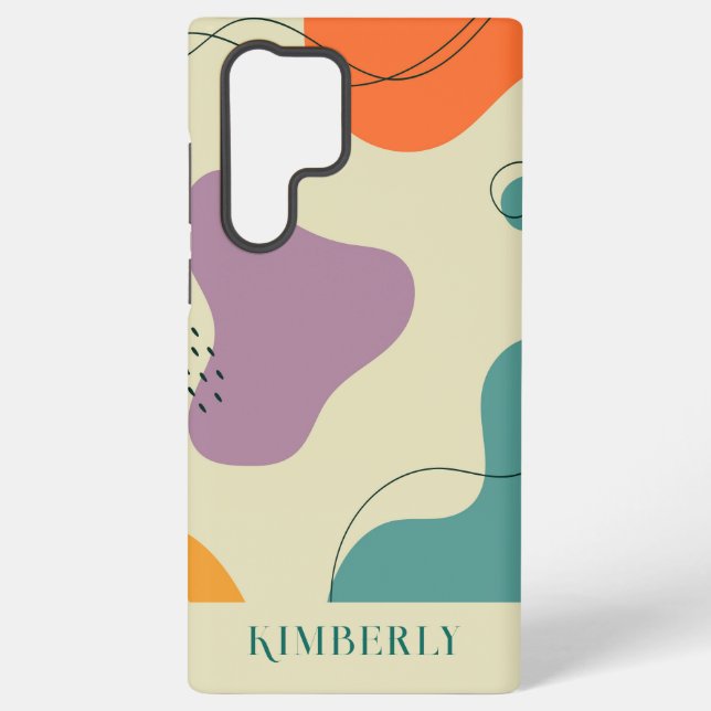 Pastel colours abstract shapes modern background samsung galaxy s22 ultra case (Back)