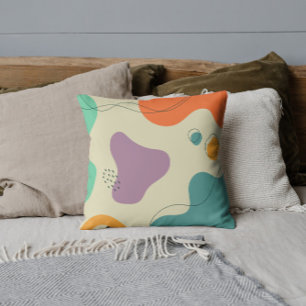 Pastel colours abstract shapes modern background throw pillow