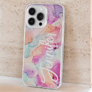 Pastel Colours Alcohol Ink Abstract Pattern iPhone 15 Pro Case