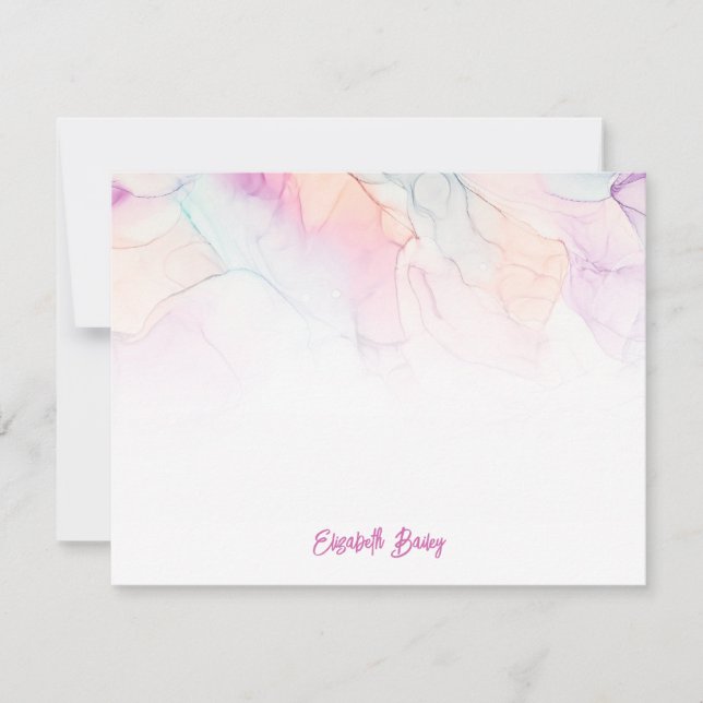 Pastel Colours Alcohol Ink Personalized  Card (Front)