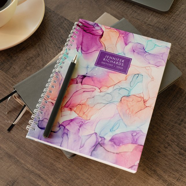 Pastel Colours Alcohol Ink Personalized Notebook (Creator Uploaded)