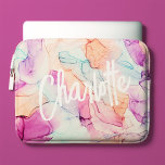 Pastel Colours Alcohol Ink Stain Pattern Laptop Sleeve<br><div class="desc">Pastel Colours Alcohol Ink Stain Pattern personalized design.</div>