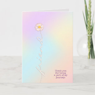 pastel colours and daisy for friend thank you card