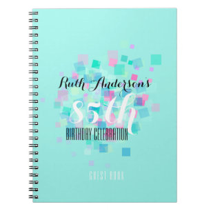 Pastel Colours Aqua 95th Birthday Party Guest Book