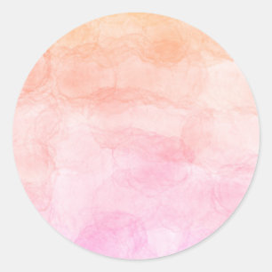 Pastel colours artistic watercolor painted pattern classic round sticker