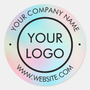 pastel colours background your logo classic round sticker