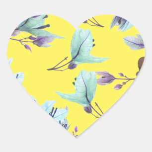 Pastel Colours Bougainvillea Flowers Heart Sticker