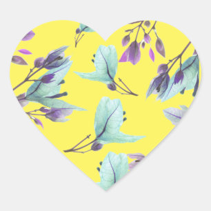 Pastel Colours Bougainvillea Flowers Heart Sticker