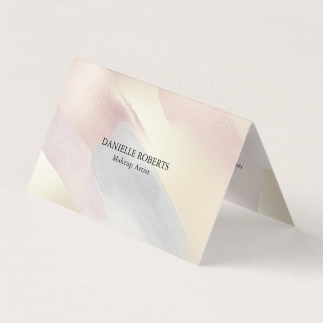 Pastel colours brushstrokes background 2 business card (Front)