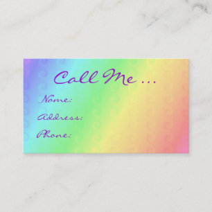 Pastel Colours Contact Me Card