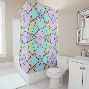 Pastel Colours Cute Pink Blue Abstract Geometric