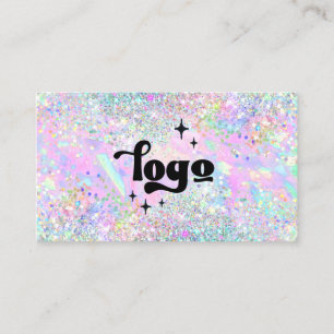 pastel colours faux glitter abstract design business card