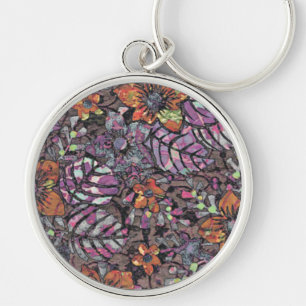 Pastel Colours floral pattern romantic digital art Keychain
