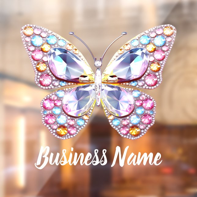 pastel colours gems butterfly  window cling (Sheet 2)