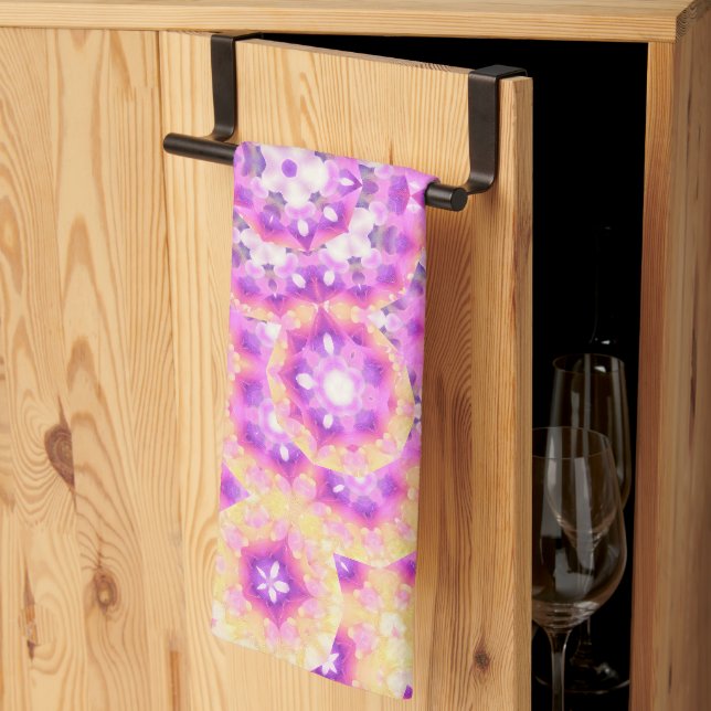 Pastel Colours Geometric Abstract Pattern Kitchen Towel (Thirds Fold)